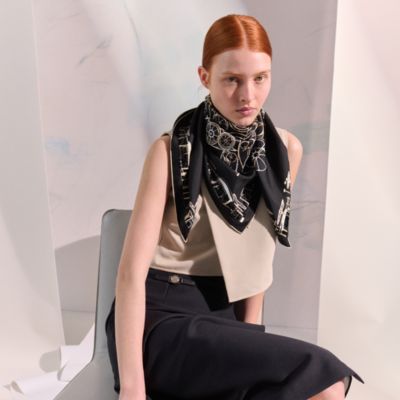 レディス, スカーフ、ショール＆マフラー, スカーフ＆シルク